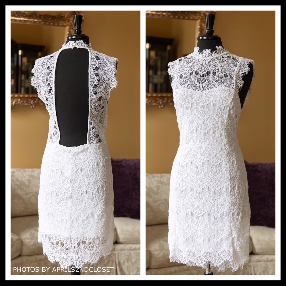 FREE PEOPLE CROCHET LACE OPEN BACK SLIP DRESS A2C - Picture 2 of 8